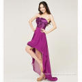 Purple Banquet Chiffon Evening Dress with Short Front Long, Various Styles and Colors are Available